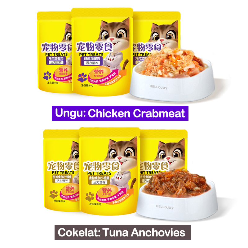 LIEBAO Makanan Kucing Basah Pouch 80gr Bergizi Adult Kitten Tuna Ayam Ikan Laut Dalam Vitamin