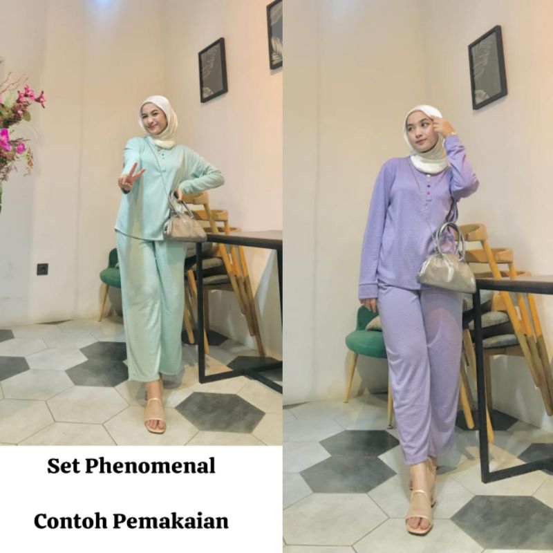 One set Phenomenal Bintik (Kaos+Kulot)