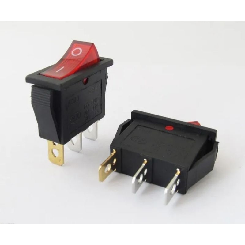 Saklar / Rocker Switch Push KCD3 On/Off + Lampu