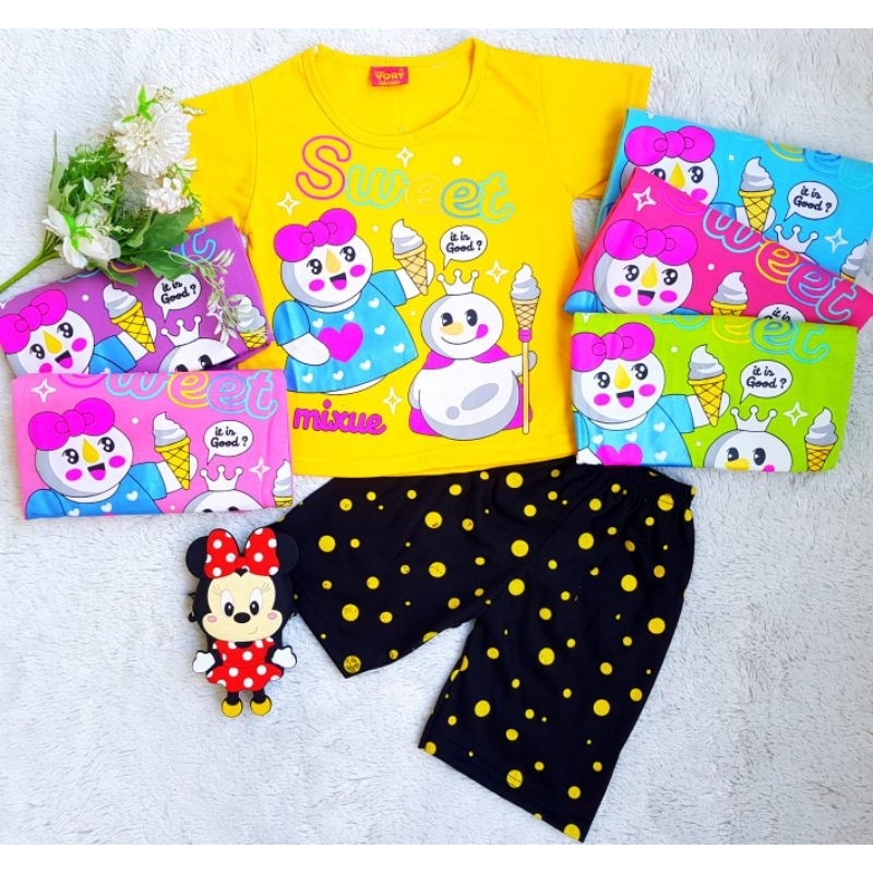 SETELAN MIXUE ANAK PEREMPUAN (PENDEK)