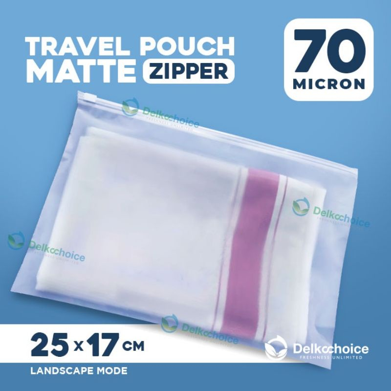 Travel Pouch Organizer Serbaguna Ziplock Matte Delkochoice Landscape 25x17