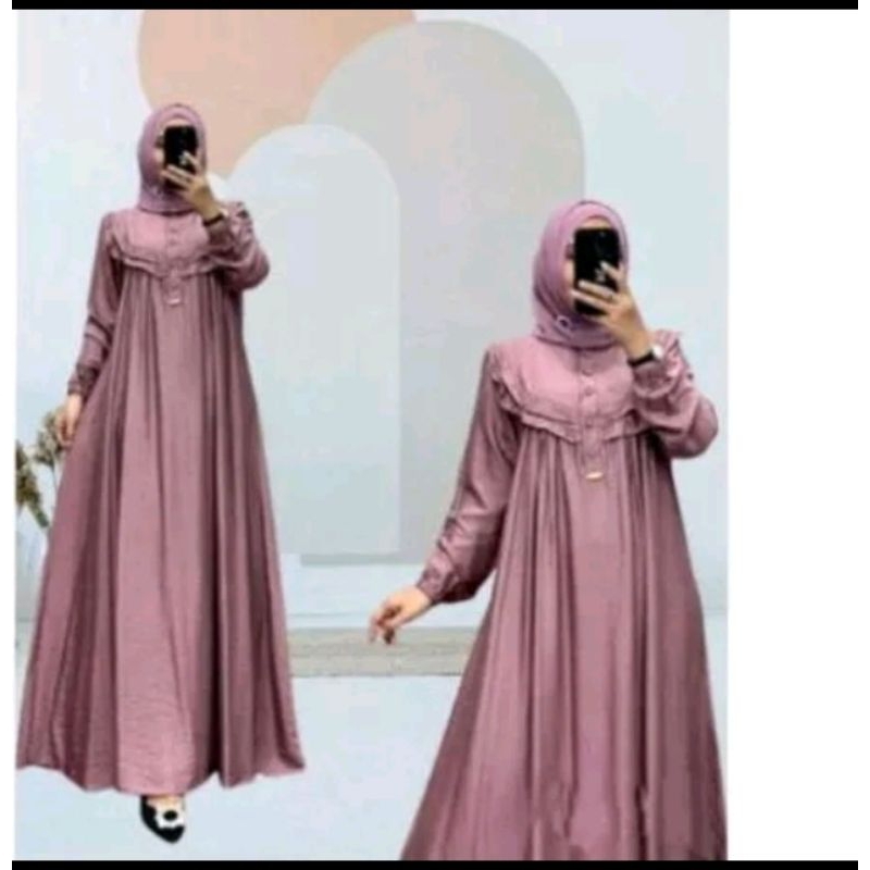 gamis azzahra,gamis kekinian crinkle air flow,S s/d XXl
