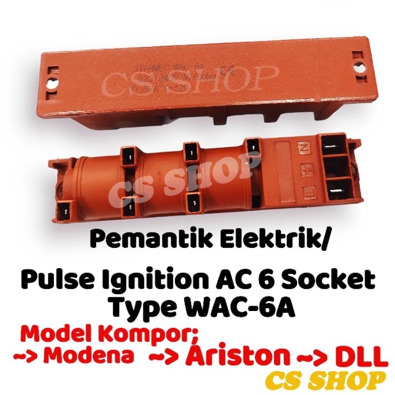 pemantik kompor listrik tanam modena 6 socket AC pulse ignition