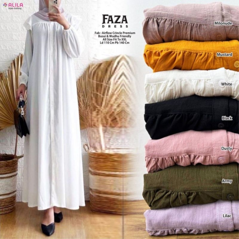 Faza dress, bahan Airflow crincle premium, Ld.110 Pb.140 busui, by Alila