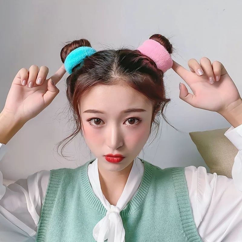 SGBJM 0501 Ikat Rambut Donat Besar Tebal Bahan Handuk