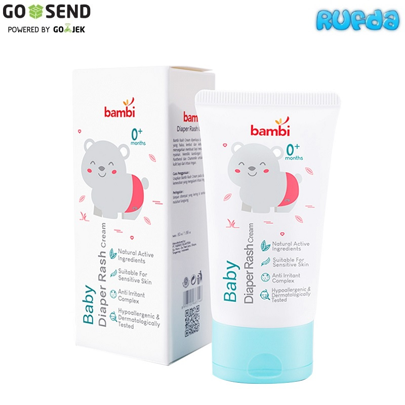 Bambi Baby Diaper Rash Cream Krim Ruam Popok Lipatan Kulit Normal Sensitif Bayi Newborn Baru Lahir