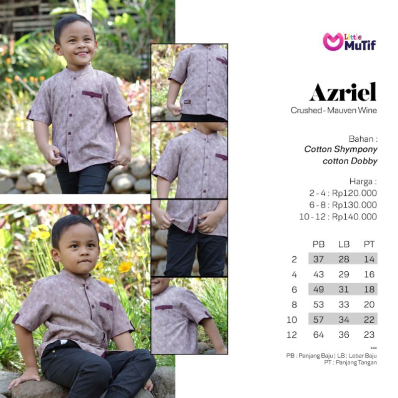 Koko anak azriel  mauve win& navy by mutif