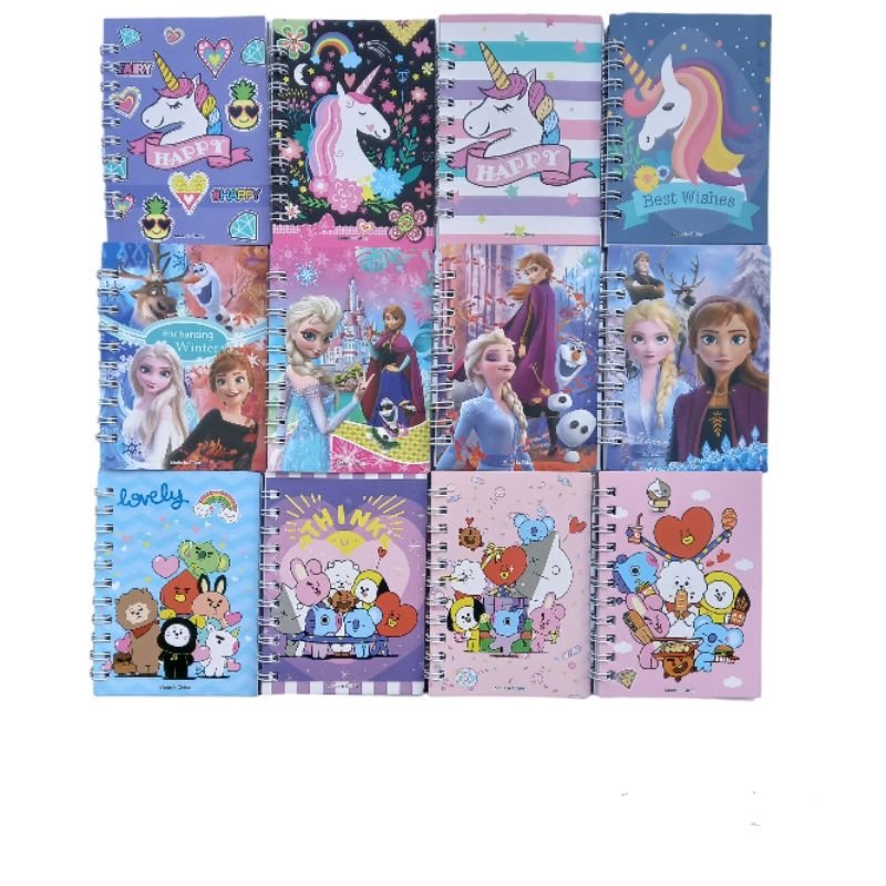 

Memo ring notes unicorn, frozen, kpop (1 pcs) / Notes ring spiral unicorn, Kpop / Notes mini spiral