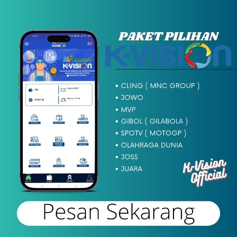 K VISION pilihan paket lengkap MNC trans group beserta channel lokal