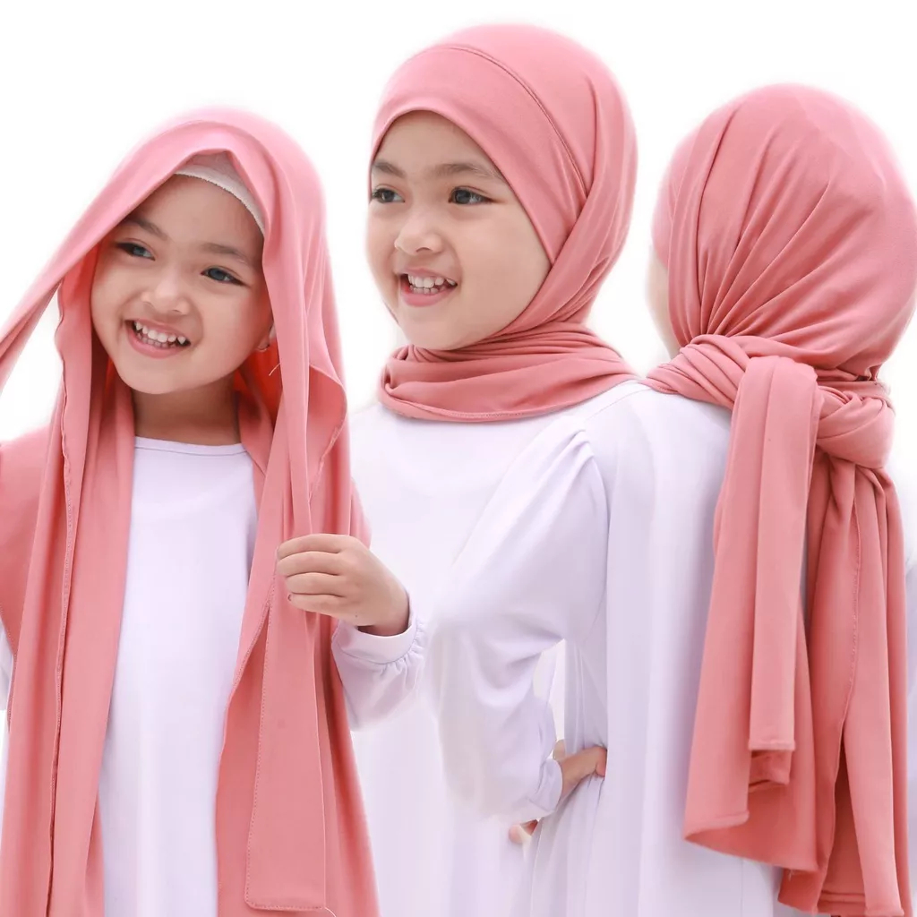 Pashmina Anak Malay / Pashmina Jersey Anak Tali / Jilbab Tali Pashmina Melayu Kids Premium