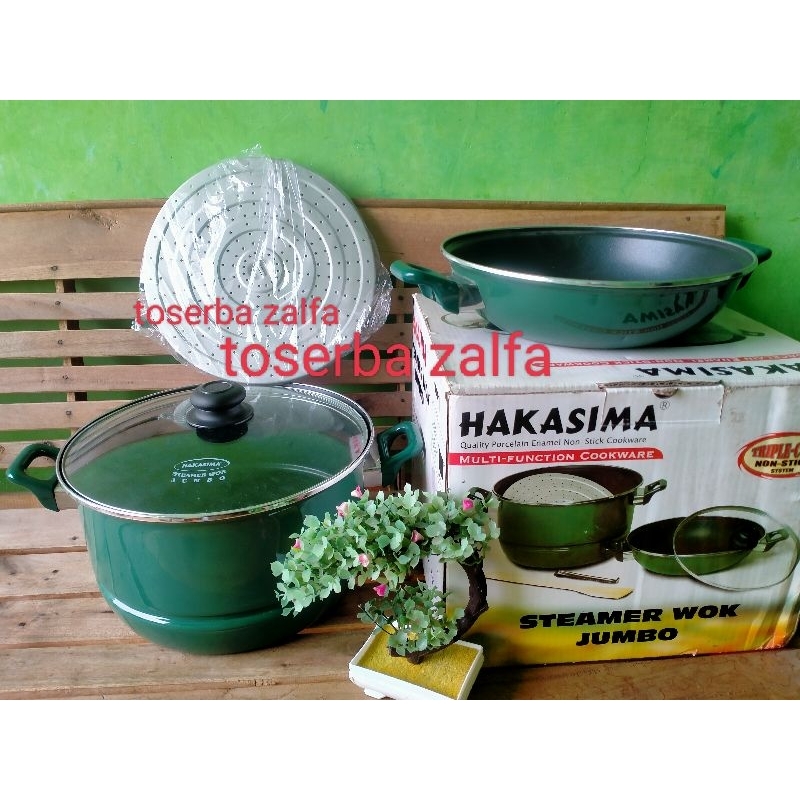 HAKASIMA STEAMER WOK JUMBO ORIGINAL KUKUSAN WAJAN HAKASIMA
