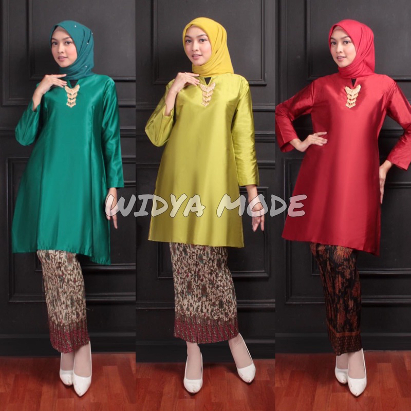 Stelan Polos Baju Kurung Taffeta / Baju Kurung Melayu / Atasan Baju Kurung Iriana / Baju Kurung Mode