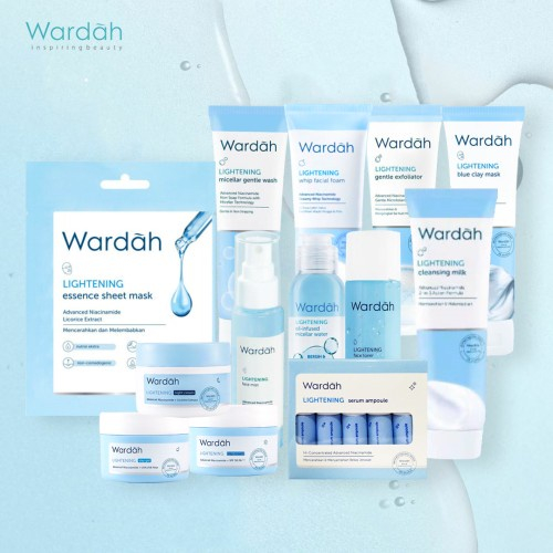 Wardah Lightening Serum Face Toner Whip Facial Micellar Gentle Wash | Wardah Lightening SERIES