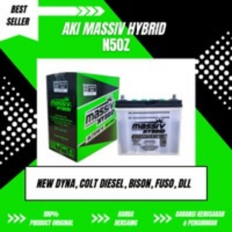 AKI BATTERY MASSIV HYBRID N50Z KIJANG LGX BLAZER ESCAPE ELF 95 PS