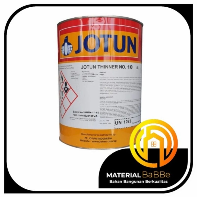 Jotun Thinner No. 10 Kemasan 5 Liter | Pengencer Cat Minyak dan Alkyd