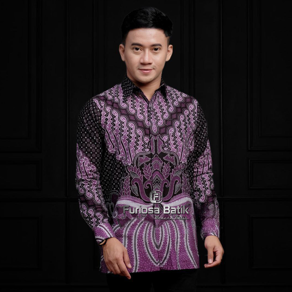 FURIOSA BATIK JALU HITAM KEMEJA BATIK PRIA LENGAN PANJANG MURAH SERAGAM M L XL XXL