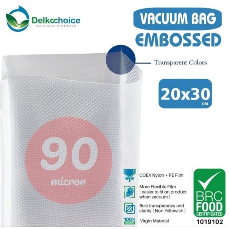 Plastik Vacum EMBOSS Premium 20x30 90mic Delkochoice