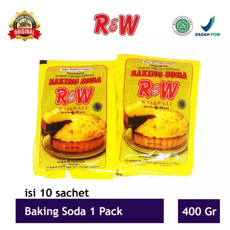 

10 Sachet/ 400gr Soda Kue Pengembang Kue Rajawai R&W