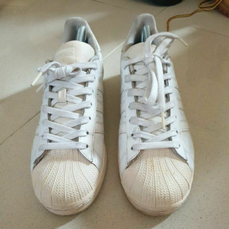 sepatu sneakers ADIDAS SUPERSTAR full white size 42 insole 26,5 ORIGINAL