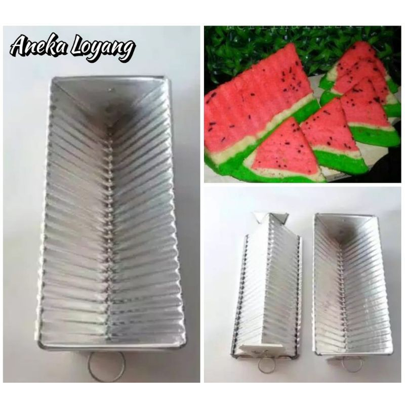 Loyang bolu semangka  V segitiga ringik bergerigi
