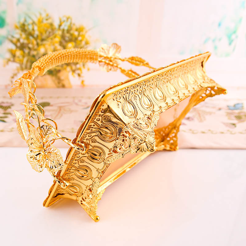 Mi.more Emas Nampan 30CM Snack Basket / Golden Serving Tray / Cupcake Tray Dessert Tray / Dekorasi Home