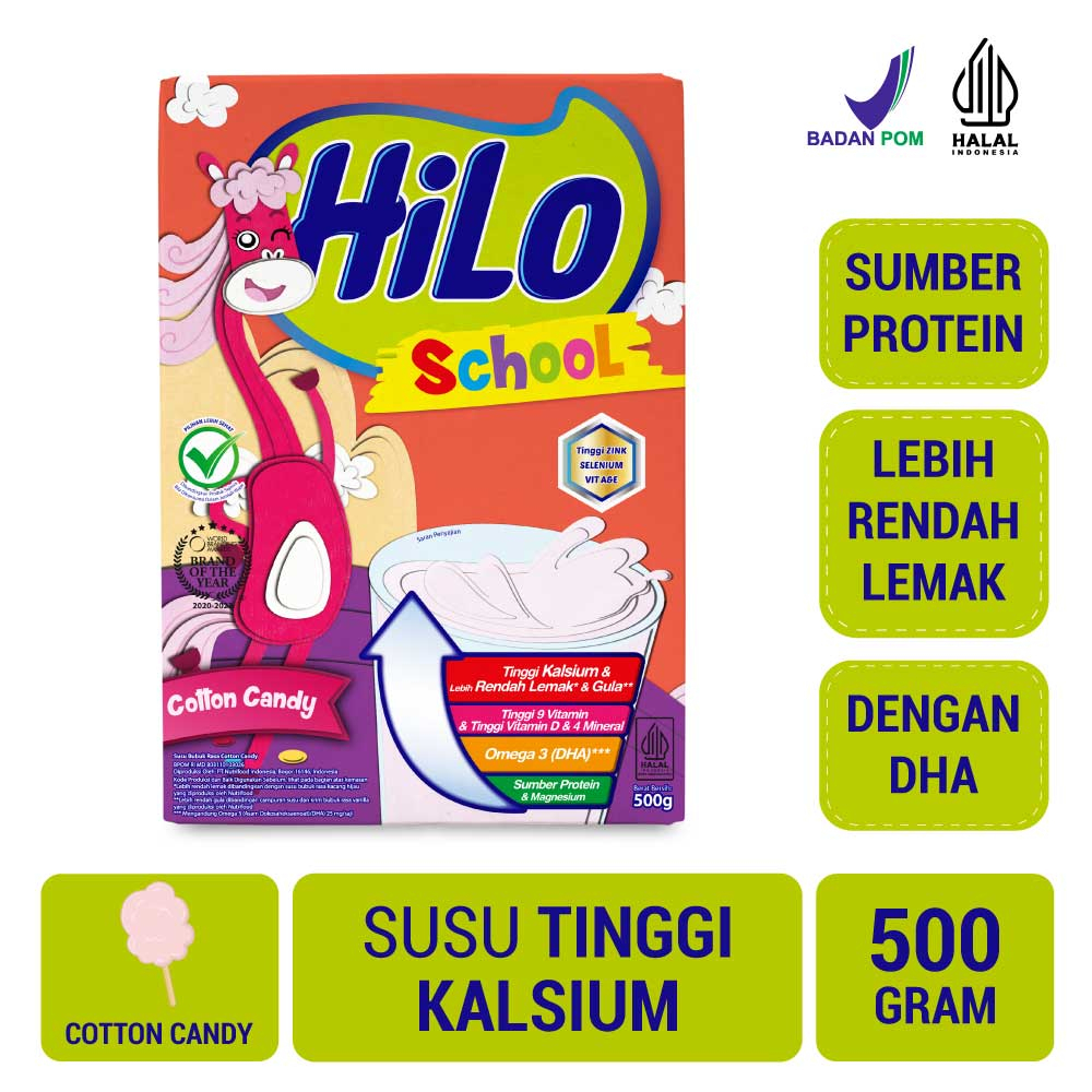 

Bravo Supermarket Tulungagung - HiLo School Cotton Candy 500g - Susu Tinggi Kalsium Lebih Rendah Lemak