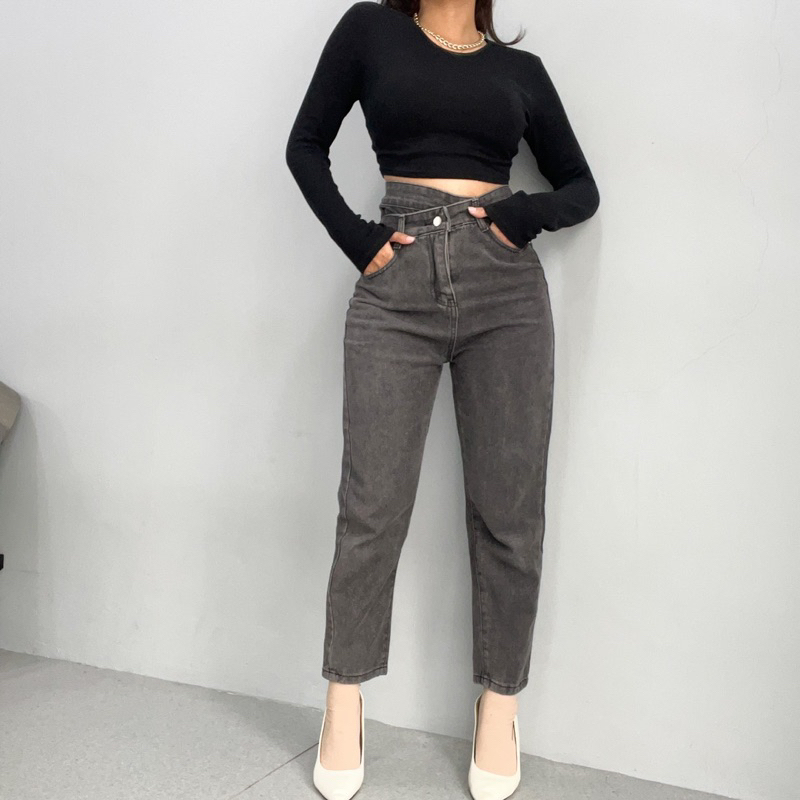 [LUXE.DLABEL] - Jeans 136 | Celana Panjang Highwaist Wanita Jeans Import Premium Quality Jeans Wanita Polos Ripped Jeans Highwaist Jeans Wanita Bangkok Skinny Jeans Highwaist Baggy Wideleg Jeans Kulot jeans Boyfriend Jeans Kargo Jeans Cargo jeans BKK