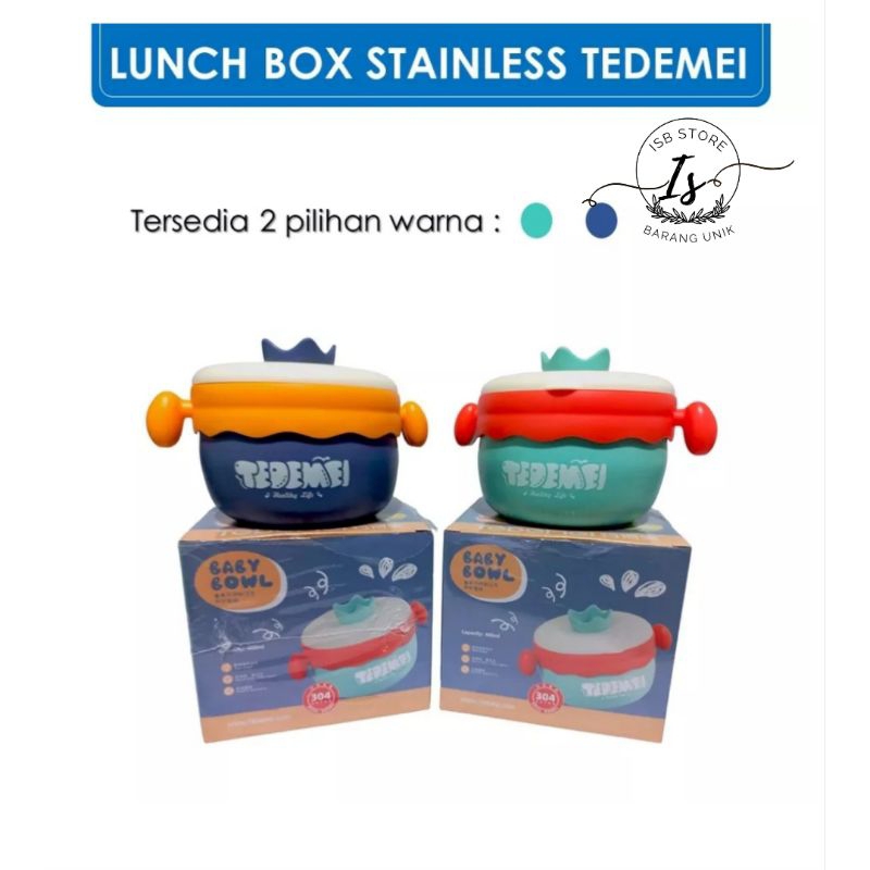 KOTAK MAKAN TEDEMEI 3 SEKAT Free Sticker / MANGKUK Tedemei / SOUP Tedemei Stainless Premium