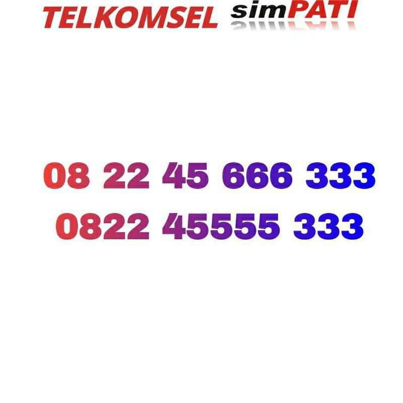 nomor cantik telkomsel simpati 333 awalan 0822