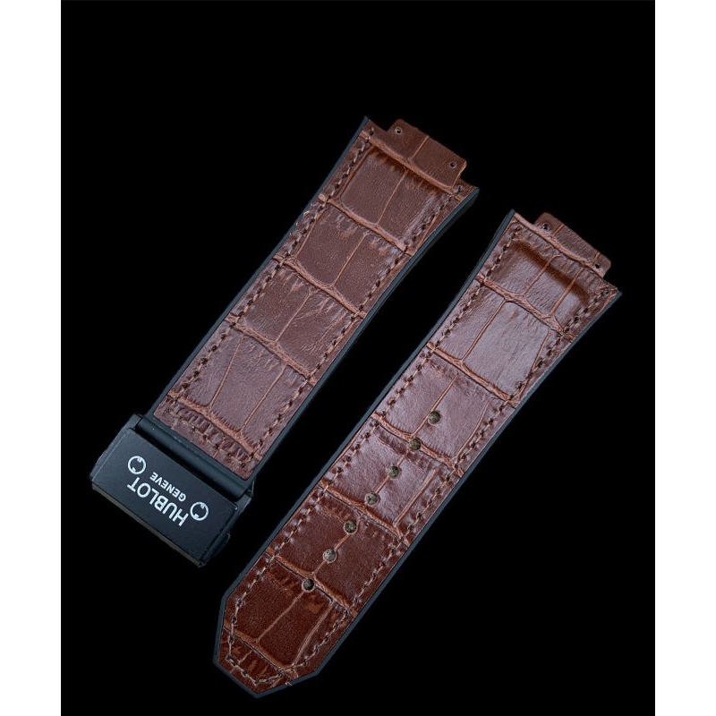 Strap tali jam tangan brand ternama coklat corak buckle 24mm