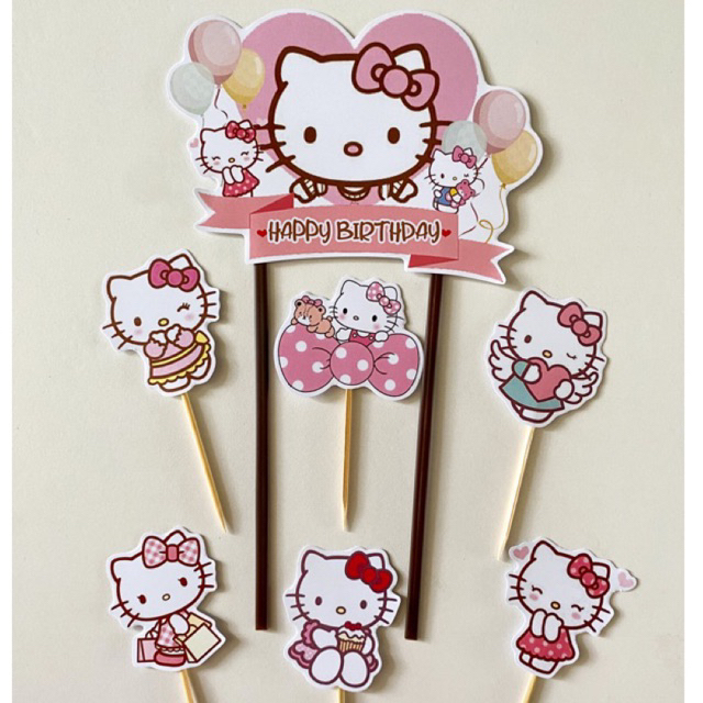 TOPPER HELLO KITTY 001 / CAKE TOPPER HELLO KITTY 001 / TOPPER KUE HELLO KITTY 001 / HIASAN KUE HELLO