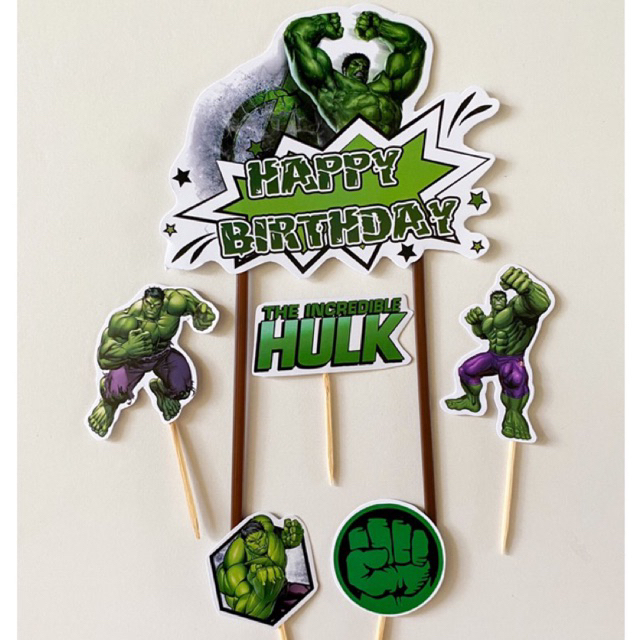 TOPPER HULK / CAKE TOPPER HULK / TOPPER KUE HULK / HIASAN KUE HULK / TOPPER KUE ULANG TAHUN KARAKTER