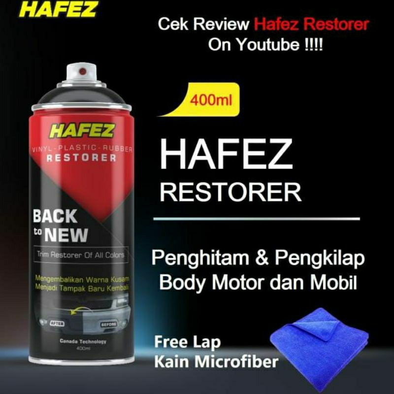 hafez restorer pengkilap & penghitam body motor/mobil