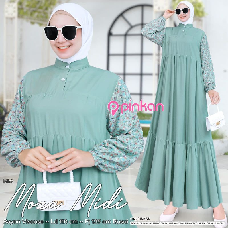 (NEW)GAMIS MIDI DRESS OOTD//MOZA BY PINKAN