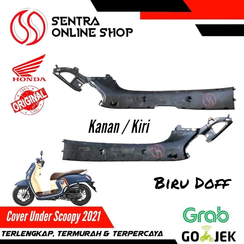 Cover under bordes bawah kanan kiri scoopy prestige 2021 biru doff dop original