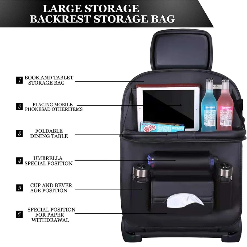 Car Seat Organizer/Tas Penyimpanan PU Kursi Multifungsi Dari Mobil