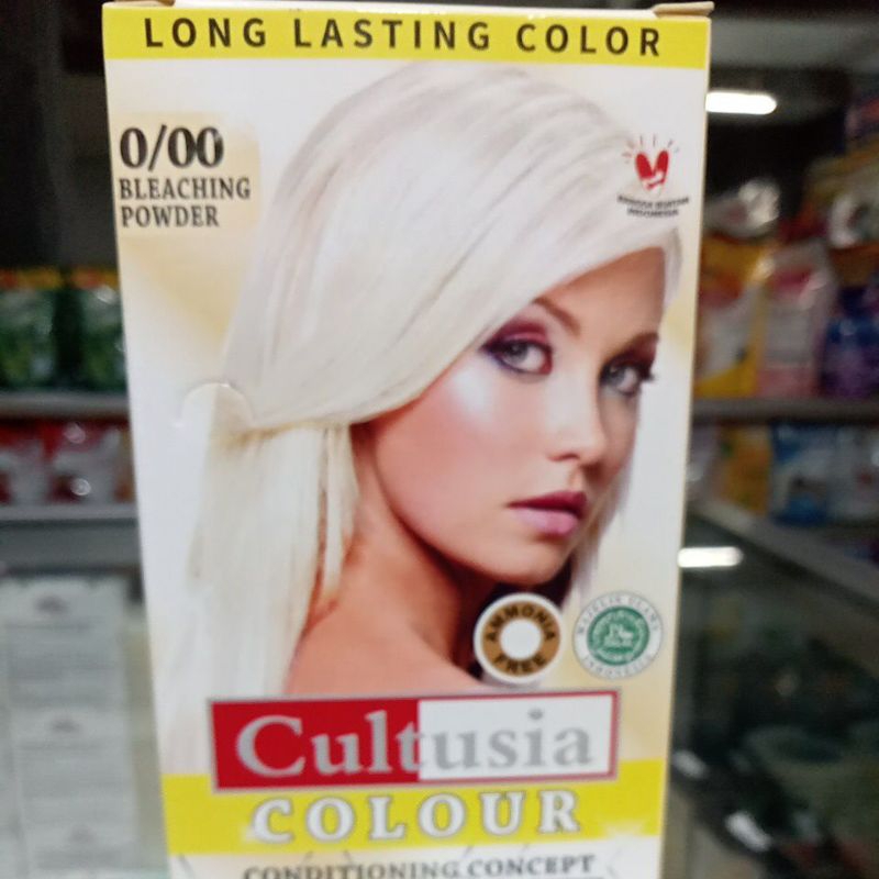 Cat rambut Cultusia ( bleaching powder )