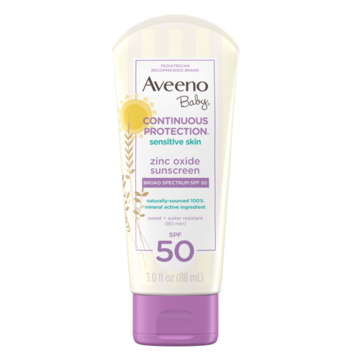 AVEENO BABY CONTINUOUS PROTECTION Sensitive Skin Lotion Zinc Sunscreen