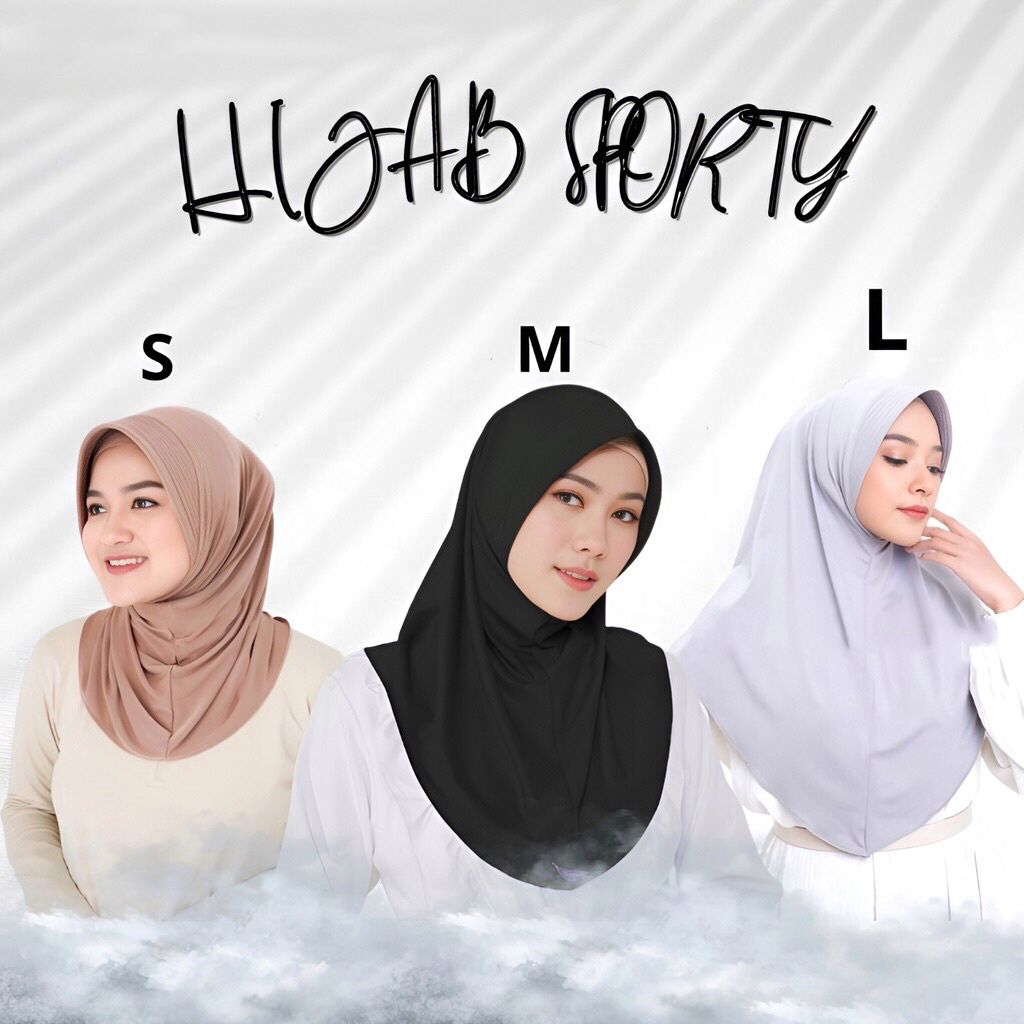 SHASMINAKU - Jilbab Bergo Cellina Jersey Sporty Daily Instan  Premium / Hijab Sporty Instan / Kerudung Olahraga Jersey