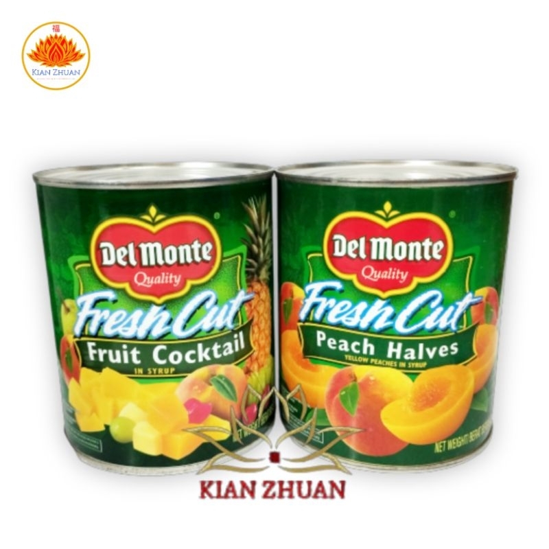 

Del Monte Fresh Cut Aneka Buah / Peach Halves / Fruit Cocktail In Syrup / Buah Kalengan