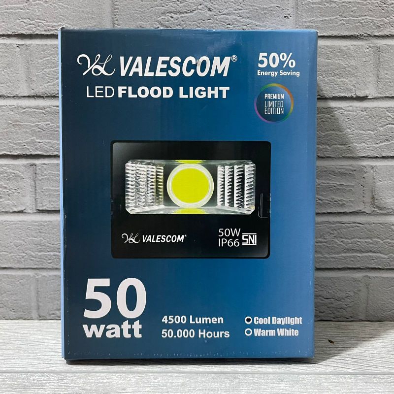 VALESCOM LAMPU SOROT LED COB 50W SNI FLOOD LIGHT BERGARANSI