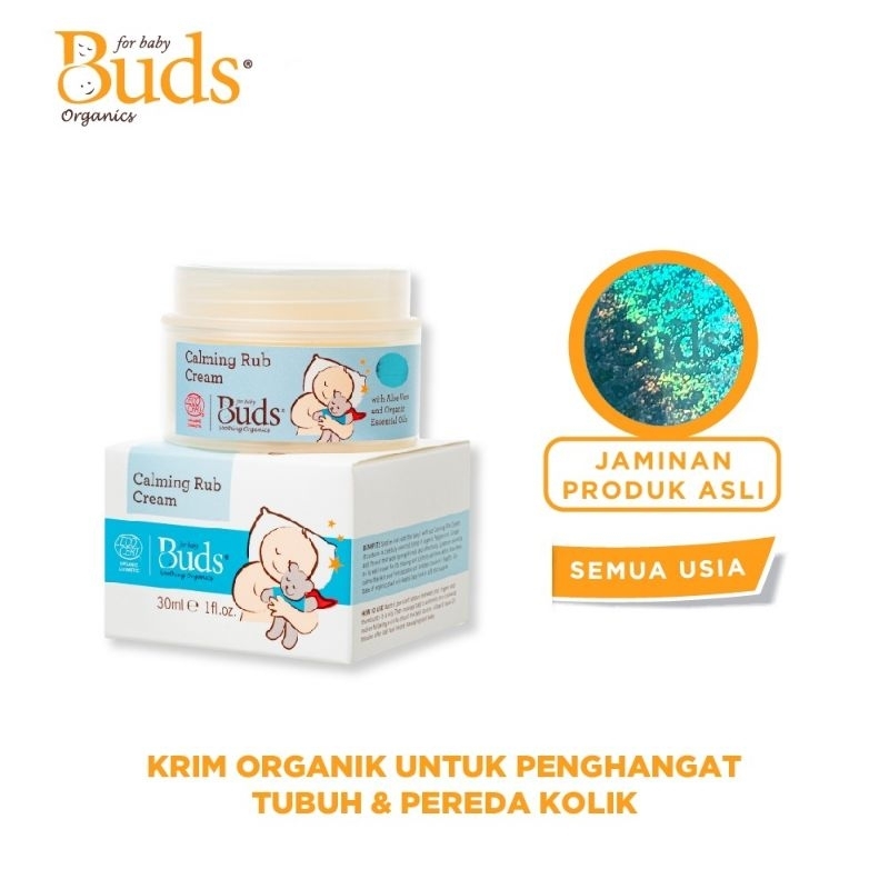 Buds Organics Calming Tummy Rub Cream 30ml 50ml - Krim Penghangat Tubuh dan Pereda Kolik Bayi Dan Anak