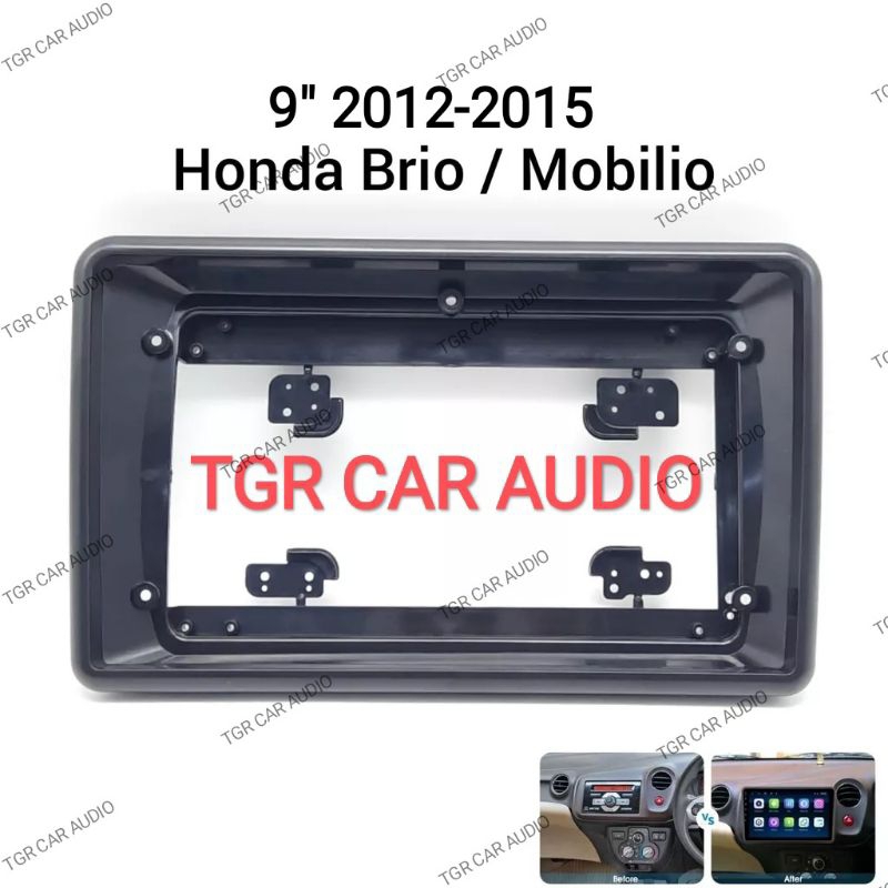 frame head unit android 9 inch honda brio mobilio 2012 - 2015 gen 1