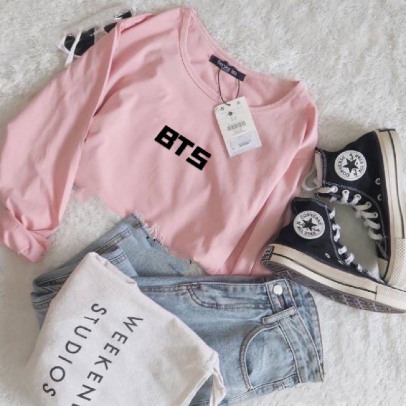 IL - SALE ATASAN WANITA LENGAN PANJANG MOTIF BTS / KAOS WANITA LENGAN PANJANG KASUAL