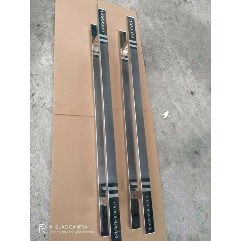 gagang pintu panjang 120cm model baut tembus pegangan pintu mewah full hitam baut tanam 100cm minimalis