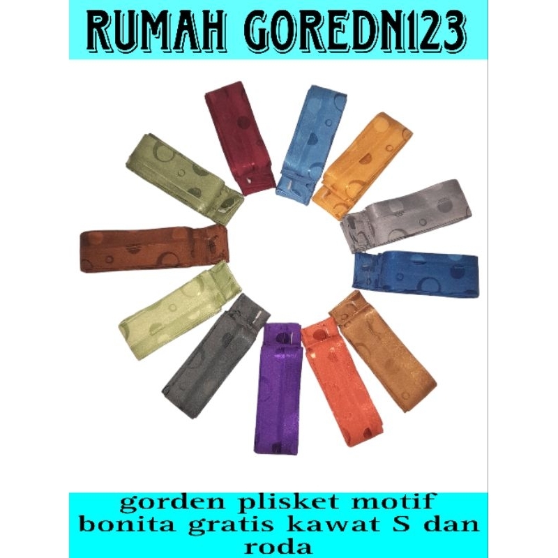 gorden jendela lebar 2 meter panjang 2 meter gorden pintu plisket model biasa gorden polkadot motif 