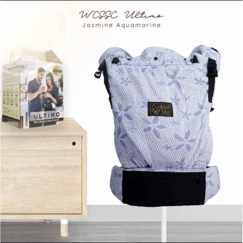 Cuddleme Cuddle Me Wcssc Jacquard Ultimo Gendongan Bayi Tenun Hipseat - Jasmine Aquamarine