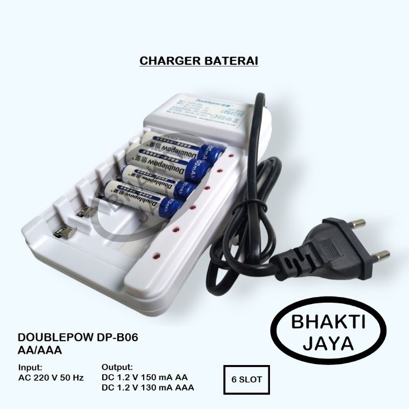 Charger Baterai AA/AAA | DOUBLEPOW DP-B06 | 6 Slot