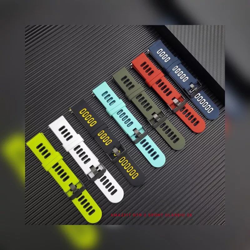 JSW 22mm Tali Jam Tangan Amazfit GTR 2 Sport Classic 2E - Strap Rubber Silikon Sporty Olahraga