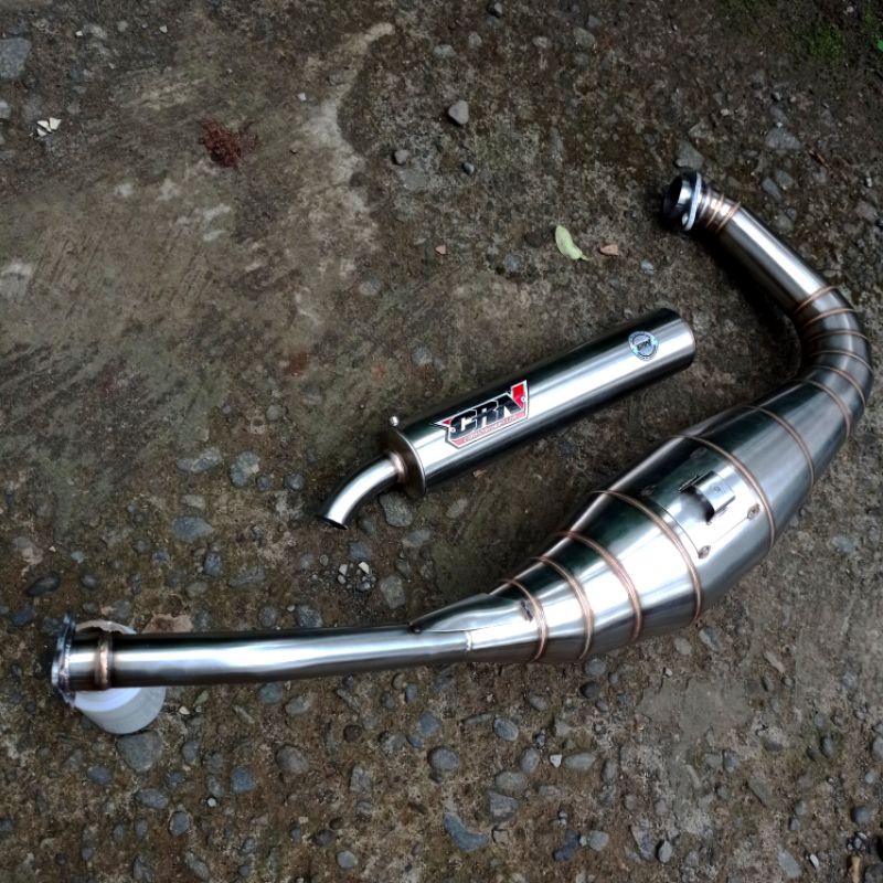 Knalpot kolong ninja  rr r ss leher L stenlis original Crn muffler slencer 30 cm